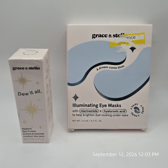Grace&Stella Other - Lot Grace & Stella Blue Illuminating Eye Masks 6 CT BB 28 Dew It All Eye Cream